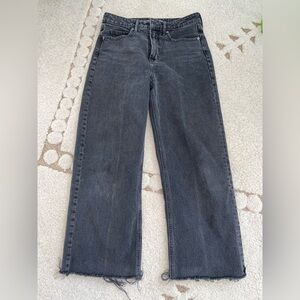 Black wide leg ankle pants